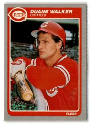 1985 Fleer #554 Duane Walker Cincinnati Reds - VG Discolored - Image 1 of 2