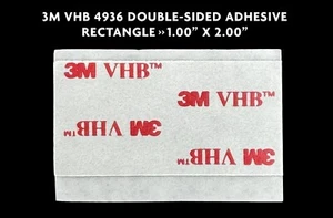 3M VHB 4936 DOUBLE-SIDED ADHESIVE RECTANGLE, 1.00" X 2.00", SOLD BY THE PIECE - Picture 1 of 1