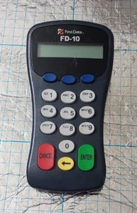 First Data FD-10 Gray/Black Digital Display Credit Debit Card Terminal Pin Pad - Picture 1 of 3