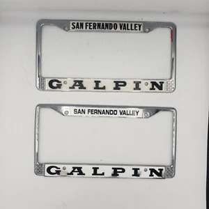 2x Galpin San Fernando Valley California License Plate Frame Metal Silver - Picture 1 of 2