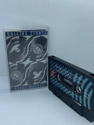 ROLLING STONES - UK CASSETTE TAPE - STEEL WHEELS - PAPER LABELS - Image 1 of 4