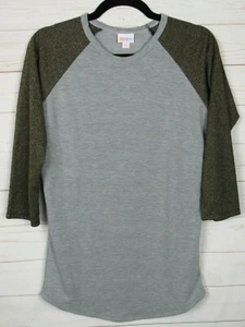 Lularoe Damen Randy grau mit goldenen Ärmeln Top Größe Small neu mit Etikett - Bild 1 von 3