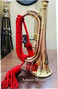 12" Antique Military Trumpet / Vintage flu gel horn /pocket trumpet - Picture 1 of 5