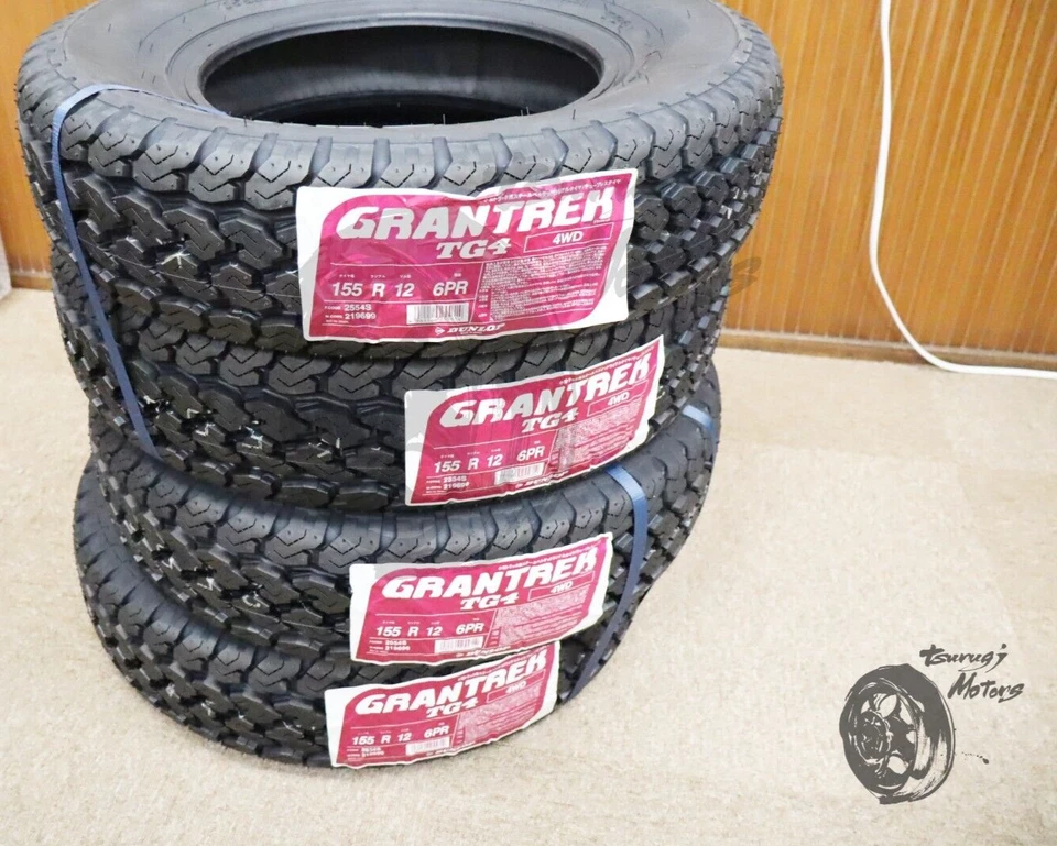 DUNLOP Genuine Grandtrek TG4 155R12 6PR (155/80R12 83/81N) Snow Mud 2554S 4Set