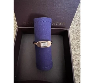 NEW Monica Vinader Baja Deco Rose Gold Diamond Ring Size K Brand New🌸❤️🎁 - Picture 1 of 4