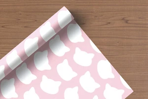 Cat Head Pattern Wrapping Paper A2 Sheet Birthday Funny Joke Gift Wrap W18 - Picture 1 of 5