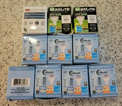  Assorted (10) LED Indoor Floodlight Bulb  MR16 6.5 Watt Bright White Light Bulb - Image 1 of 4