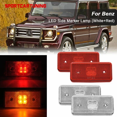 Front + Rear LED Side Marker Lights For 2002-14 Mercedes-Benz W463 G500 G550 G63 - Image 1 of 4