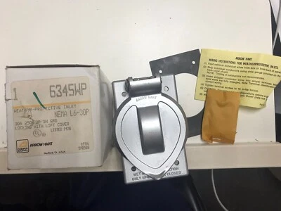 6345WP Arrow Hart 30 Amp 250 Voltios L6-30P Entrada resistente a la intemperie Foto 1 de 3