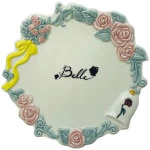 Belle Plate Rose Relief Beauty and the Beast Disney Store Japan New - Picture 1 of 4