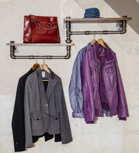  Wandgarderobe 1/2 * Shabby * Industrial * Stahl * Garderobe Sondermaße * Loft * - Bild 1 von 4