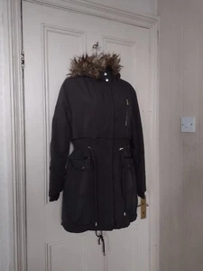 New Look Womens Green Winter Warm Parka Jacket Coat Size 12 UK - Picture 1 of 16
