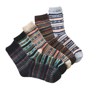 5 Paar Wollmischung Socken rustikale Socken warme Socken Herren Festival flauschige Strümpfe