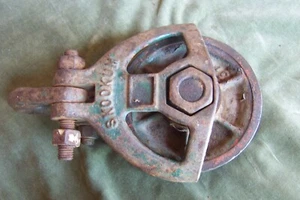SKOOKUM Pulley-Vntg.A-8 logging-rigging snatch block-rusty-smooth - Picture 1 of 24