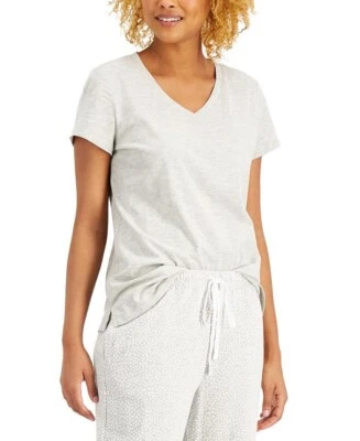 Nuevo CHARTER CLUB Mujer Todos los Días Algodón Cuello en V Pijama Camiseta Gris Talla S Foto 1 de 4