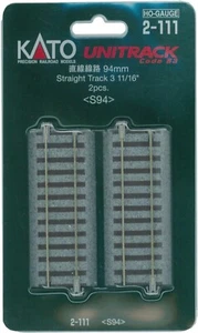 BS KATO HO Scale 2-111 Straight Track 94mm 2 Pcs Model Railroad Supplies TR14 - Picture 1 of 2