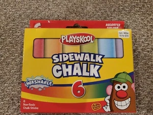 Playskool Washable Sidewalk Chalk Mr Potato Head-6 Non-Toxic Sticks NEW - Picture 1 of 3