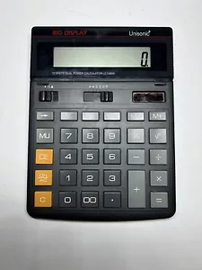 Unisonic Big Display Calculator Vintage Rare Solar Powered Tested And Works - Picture 1 of 8