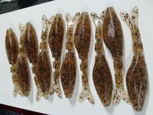 REMOLQUE CHATTERBAIT, PLANTILLA CON HOJAS, PLANTILLA DE NATACIÓN-4' (PIMIENTA CALABAZA) PAQUETE DE 10 AJO + SAL - Imagen 1 de 2