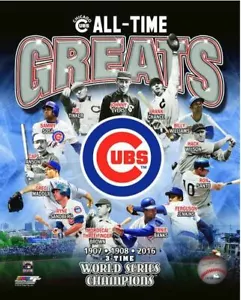CHICAGO CUBS ALL TIME GREATS 8X10 TEAM COMPOSITE PHOTO BANKS SANDBERG SANTO - Picture 1 of 1