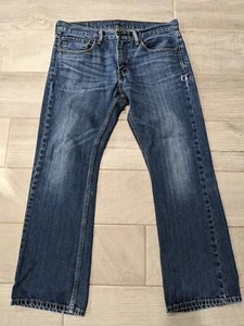 Levis 527 Jeans Mens 34x30 (36X30) Blue Denim Bootcut Western Cowboy Distressed - Picture 1 of 15