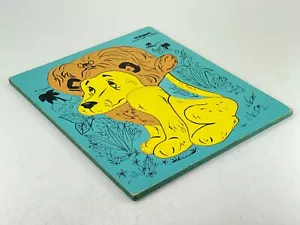 Vintage Playskool Shy Lion Mouse Aesops Fables 9 Piece Wood Tray Puzzle 275-39 - Picture 1 of 4