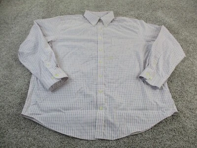 Camisa Merona con botones para hombre extra grande blanca rosa azul a cuadros manga larga Foto 1 de 4