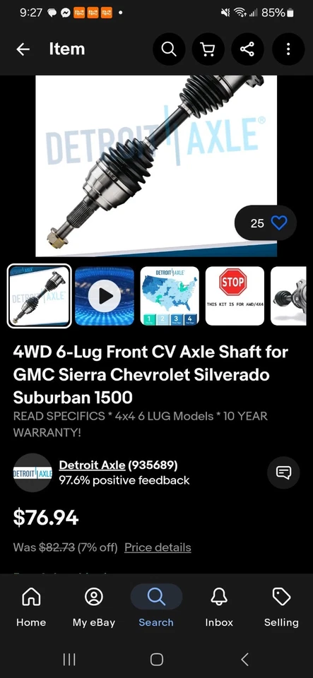 Eje Detroit AWD eje delantero CV para GMC Yukon 2000 2006 Foto 1 de 1