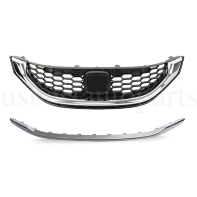 Parachoques delantero para Honda Civic Sedán 2013-2015 parrilla superior moldura inferior cromada Foto 1 de 4