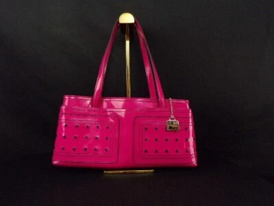 BCBG Deep Pink Patent Leather Baguette/Shoulder Bag - Image 1 of 4