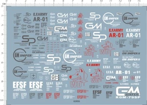 1/144 HG RGM-79 Francotirador Francotirador II GDM Figura Blanco Dingo Modelo Tobogán Acuático Calcomanía - Imagen 1 de 1