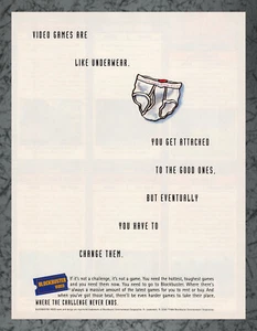 Blockbuster Video Unterwäsche Print Werbung Vintage Art A 1994 - Bild 1 von 1