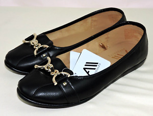 Aerosoles Women's Ballet Flats Black Faux Leather Size 8 W US