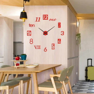Reloj de pared espejo acrílico número romano 3D pegatina moda hágalo usted mismo relojes de cuarzo Foto 1 de 4