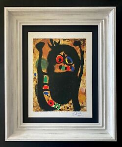 Joan Miro | Vintage 1972 Signed | Mounted 11x14 Offset Lithograph | Ltd. Edition