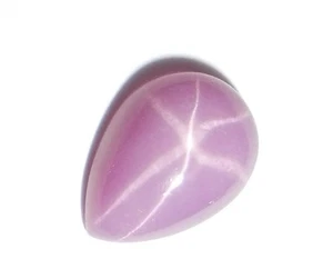 Opaque Star Ruby Pear 8x6 mm Cabochon 6 Rayed Lab-created Stone 1 piece Lot - Picture 1 of 12