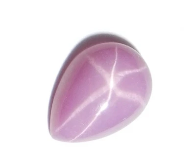 Opaque Star Ruby Pear 8x6 mm Cabochon 6 Rayed Lab-created Stone 1 piece Lot - Image 1 of 4