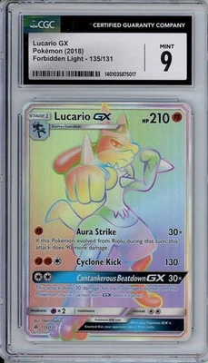 2018 Pokemon Lucario GX 135 CGC 9 - Image 1 of 2