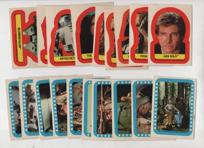 STAR WARS RETURN OF THE JEDI SERIES 2 1983 TOPPS STICKERS PARTIAL SET 19 CARDS - Image 1 of 4