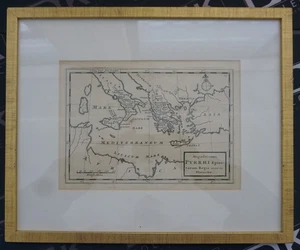 1700s Map Pyrrhus of Epirus Greece Italy Sicily – Framed Antique Engraving - Picture 1 of 1