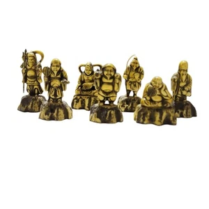 Estatuillas de celuloide japonesas 7 dioses de la buena fortuna de colección - Imagen 1 de 23