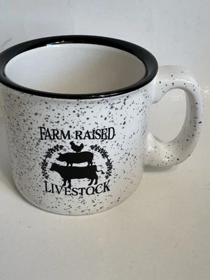 Farmhouse Style Mug Livestock Thick Ceramic White and Black Coffee Cup Ranch - Image 1 of 4