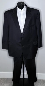 Jack Victor Valentino Wolle Schwarz 2 Teilig Anzug 52R Sakko 48x28,5 Hose Mängel - Bild 1 von 24
