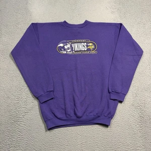 VINTAGE Minnesota Vikings Sweatshirt Women XL Purple Fleece Crew Neck Logo NFL - Picture 1 of 7