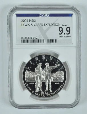 2004-P Lewis & Clark Commemorative Silver Dollar Proof 9.9 UCAM NGC X NGCX *6837 - Image 1 of 4