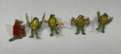 Juego De 5 Prendedores De Estudio Mirage Tortugas Ninja Adolescentes Mutantes Años 90 Raro De Colección Foto 1 de 4