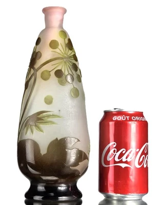 Emile Gallé Beau Vase aux " Ombelles " Pâte de Verre Gravé Art Nouveau Daum - Photo 1/4