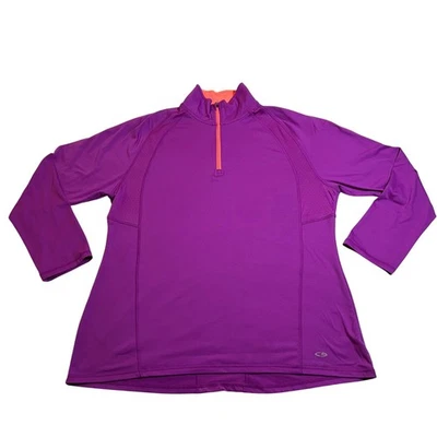 Jaqueta pulôver c9 by Champion pescoço falso quarto zíper tamanho X-grande academia de treino - Imagem 1 de 4