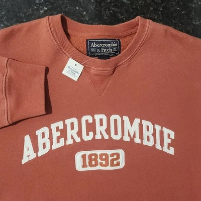 NWT Vintage Y2K Abercrombie & Fitch Crewneck Sweatshirt Single V Heavy Spellout - Image 1 of 4
