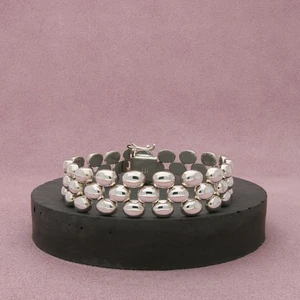 milor sterling silver italy panther chain bracelet size 7.25in - Picture 1 of 3